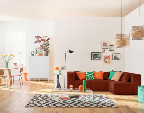 Lisa Design Arty - modulares Ecksofa rechts 5-Sitzer - aus 3D-Mesh-Stoff Terrakotta von Lisa Design