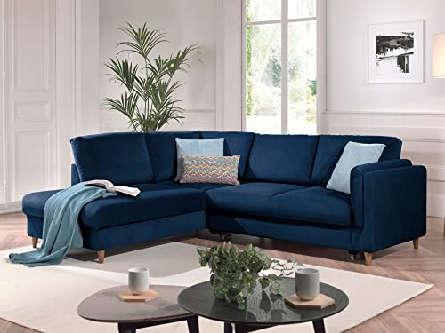 Lisa Design Brooke – Ecksofa rechts Links – mit Schlaffunktion – 5-Sitzer – aus Samt Nachtblau Lisa Design Brooke – Ecksofa rechts Links – mit Schlaffunktion – 5-Sitzer – aus Samt Nachtblau von Lisa Design