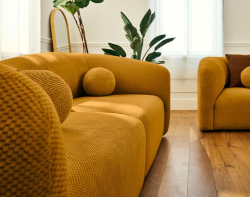 Lisa Design Charles - 2-sitzer Einzelsofa aus Strukturiertem Samt Gelb von Lisa Design