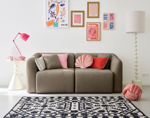 Lisa Design Ikare - 2-Sitzer modulares Sofa - aus Stoff Taupe von Lisa Design