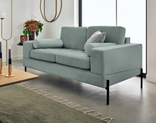 Lisa Design Isaure - 2-sitzer Einzelsofa aus Samt Blau von Lisa Design