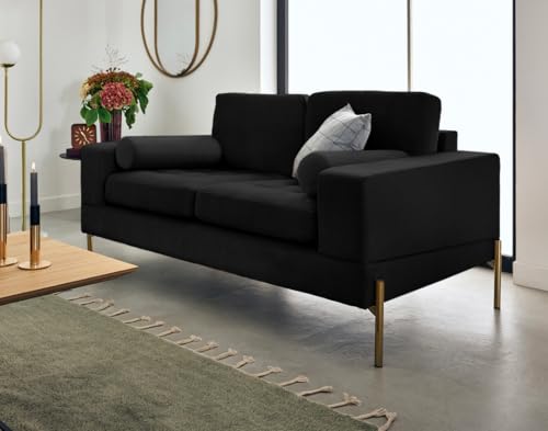 Lisa Design Isaure - 2-sitzer Einzelsofa aus Samt Schwarz von Lisa Design