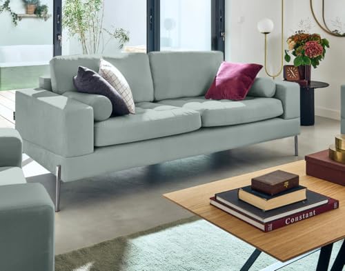 Lisa Design Isaure - 3-sitzer Einzelsofa aus Samt Blau von Lisa Design