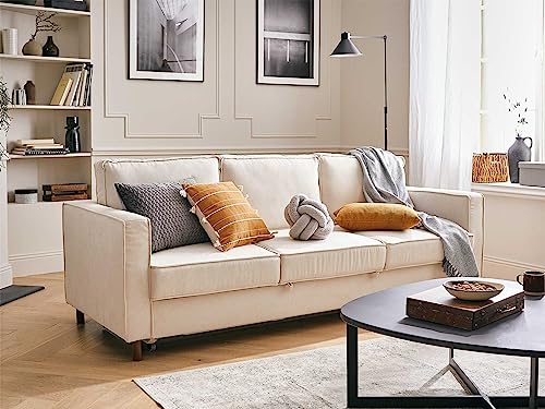 Lisa Design Jake - 3-Sitzer Sofa – mit Schlaffunktion – aus Cord Beige von Lisa Design