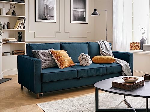 Lisa Design Jake - 3-Sitzer Sofa – mit Schlaffunktion – aus Cord Schieferblau von Lisa Design