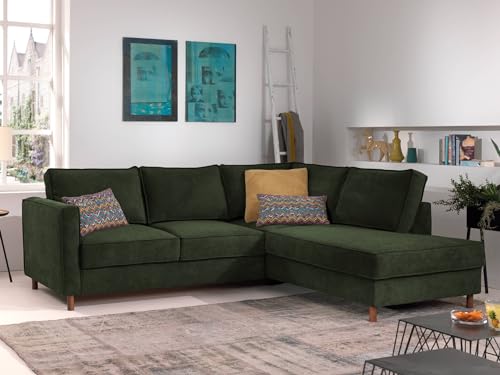 Lisa Design Jake - Ecksofa mit Schlaffunktion - 5-Sitzer - aus Samt - rechts Grün Lisa Design Jake - Ecksofa mit Schlaffunktion - 5-Sitzer - aus Samt - rechts Grün von Lisa Design