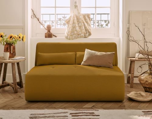 Lisa Design Onyx - 2-sitzer Einzelsofa - aus 3D-Mesh-Stoff Gelb von Lisa Design