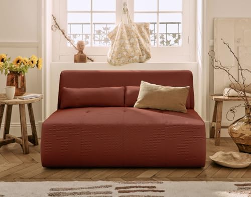 Lisa Design Onyx - 2-sitzer Einzelsofa - aus 3D-Mesh-Stoff Terrakotta von Lisa Design