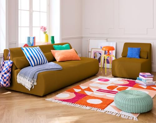 Lisa Design Onyx - 3-sitzer Einzelsofa - aus 3D-Mesh-Stoff Gelb von Lisa Design