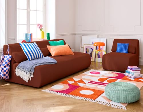 Lisa Design Onyx - 3-sitzer Einzelsofa - aus 3D-Mesh-Stoff Terrakotta von Lisa Design