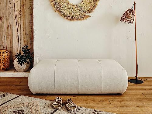 Lisa Design Onyx – modularer Hocker – aus Stoff Beige von Lisa Design