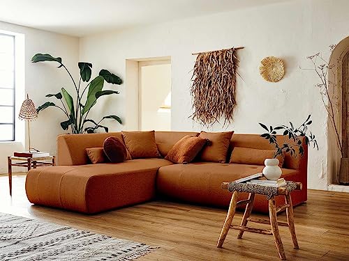Lisa Design Onyx – modulares 5-Sitzer Ecksofa Links – aus Stoff Rostfarben von Lisa Design