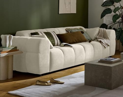 Lisa Design Ray - 3-sitzer einzelsofa aus Strukturiertem Stoff Beige von Lisa Design
