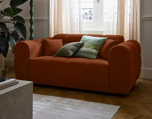 Lisa Design - Ray – Sofa, rechts, 2-Sitzer, aus strukturiertem Stoff, Rost von Lisa Design
