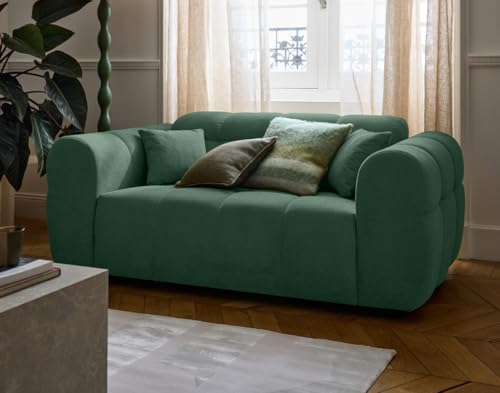 Lisa Design - Ray – Sofa, rechts, 2-Sitzer, aus strukturiertem Stoff, Salbeigrün von Lisa Design