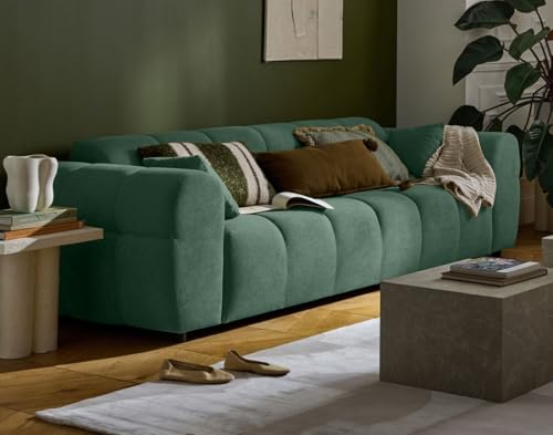 Lisa Design - Ray – Sofa, rechts, 3-Sitzer, aus strukturiertem Stoff, Salbeigrün von Lisa Design