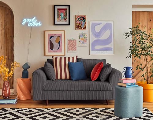 Lisa Design Rune – 2-Sitzer Sofa – aus Cord Dunkelgrau von Lisa Design