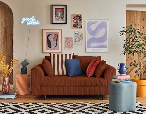 Lisa Design Rune – 2-Sitzer Sofa – aus Cord Terrakotta von Lisa Design