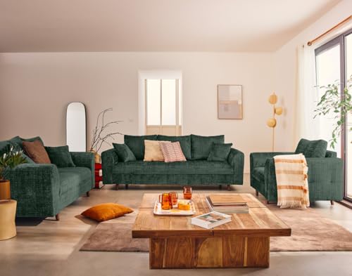 Lisa Design Rune - 2-sitzer Einzelsofa aus Strukturiertem Samt Grün von Lisa Design