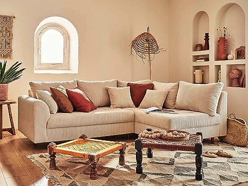 Lisa Design Rune – Ecksofa rechts – 4-Sitzer – aus Cord Beige von Lisa Design