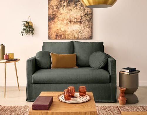 Lisa Design Serena - Einzelsofa Abnehmbarer 2-Sitzer aus Samt Grün von Lisa Design