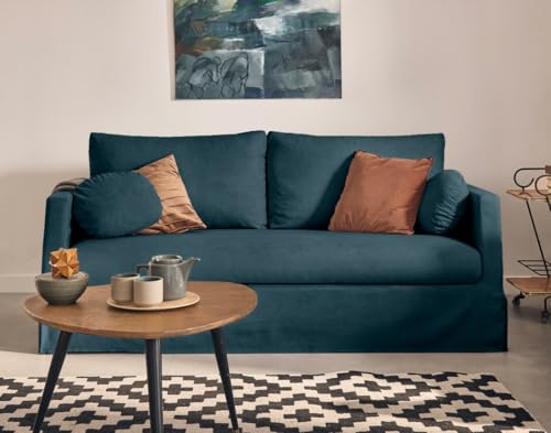 Lisa Design Serena - Einzelsofa Abnehmbarer 3-Sitzer, Stoff Blau von Lisa Design
