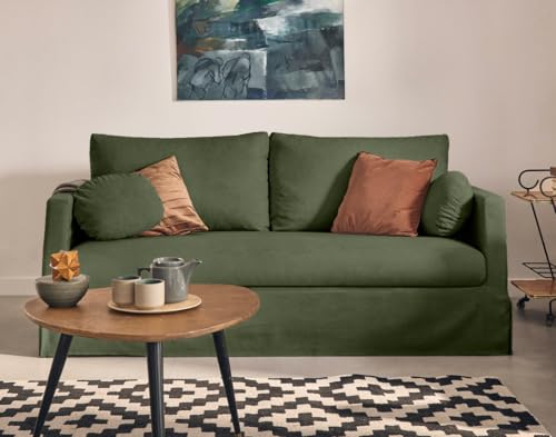 Lisa Design Serena - Einzelsofa Abnehmbarer 3-Sitzer, Stoff Grün von Lisa Design