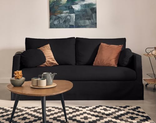 Lisa Design Serena - Einzelsofa Abnehmbarer 3-Sitzer, Stoff Schwarz von Lisa Design