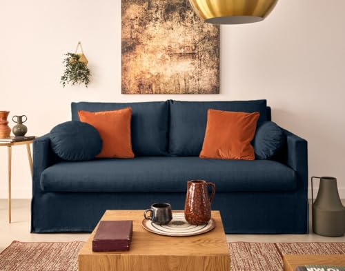 Lisa Design Serena - Einzelsofa Abnehmbarer 3-Sitzer aus Samt Blau von Lisa Design
