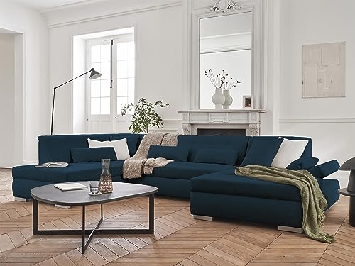 Lisa Design Vermont - wohnlandschaft Links - 7 Sitzplätze - schlaffunktion - aus Stoff Schieferblau von Lisa Design