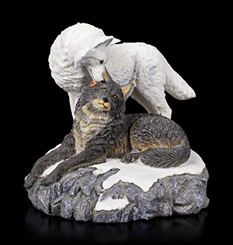 Lisa Parker Wolf Figuren - Snow Kisses, Motiv Tierfiguren, Dekofiguren, Wolffigur, Skulptur, inkl. Geschenkbox, B 24 cm von Lisa Parker