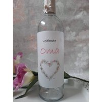 Flaschenlicht Leuchtflasche Weltbeste Oma Laterne Muttertag Geburtstagsgeschenk Großmutter von LisasHandwerkstatt