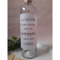 Leuchtflasche Hochzeitslicht Glückslicht Flaschenlicht Mit Spruch von LisasHandwerkstatt