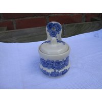 Keramik-Schütte Für Kochzutaten Creme-Blau Blütenmuster Keramik-Schütte Für Kochzutaten Creme-Blau Blütenmuster von Lisdeko
