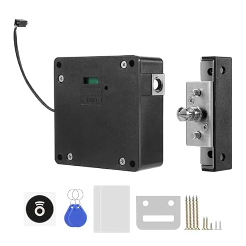 Liseng Elektronisches Schrankschloss Verstecktes DIY Unsichtbares Schrankschloss RFID Home Office Smart Schublade Locker für Tür Kleiderschrank Schrank (Schwarz) von Liseng