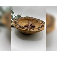 Holzschale Mit Muster/Obstschale Nussschale Blatt Gravur Dekoration Schale Schlüssel Aufbewahrung Holzschale Mit Muster/Obstschale Nussschale Blatt Gravur Dekoration Schale Schlüssel Aufbewahrung von Lisiby