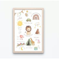 Affirmationsposter Für Kinder "Boho Aquarell" Din A2 Ia3I A4 I Positive Glaubenssätze Emotionen Gefühle Leben Igroße Poster Kinderzimmer von LisignDeinDesign