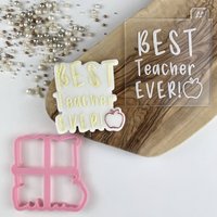 Best Teacher Ever Cookie Cutter & Embosser, Lehrer Stempel, Klasse Von 2021 Bester Briefkasten Ideen von LissieLoves