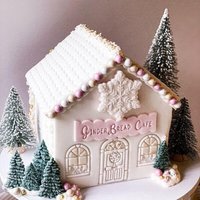 Großes Lebkuchenhaus-Weihnachts-Ausstecher - Und Stempel-Set Von 6, Weihnachtsausstecher, Frohe Weihnachten-Ausstechform von LissieLoves