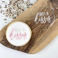 Hugs & Kisses Style 2 Cookie Embosser, Valentines Cutter, Love Icing Stamp, Herz Stempel von LissieLoves