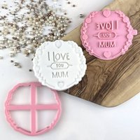 I Love You Mum Ausstecher Und Stempel, Happy Mother Es Day, Mutter Cookie Embosser, Day Cutter, Postal Box Ideen von LissieLoves