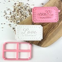 Liebe Gutschein Ausstechform Und Stempel, Valentinstag Ausstechform, Zuckerguss Herz Keks Stempel von LissieLoves