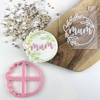 Mama Mit Blumen Kreis Ausstechform Und Prägung, Glücklicher Muttertag, Keks Stempel, Happy Mother's Day Ausstechform, Postbox Ideen von LissieLoves