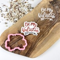 Mini Be My Valentine Ausstechform Und Embosser, Valentines Ausstecher, Liebe Ausstechform, Fondant Stempel, Herz Cookie Embosser von LissieLoves