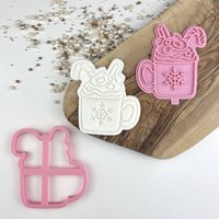 Tasse Heiße Schokolade Keksschneider Und Stempel Von Luvelia, Weihnachts Keks Cutter, Merry Christmas Cookie Embosser, Briefkasten Ideen von LissieLoves