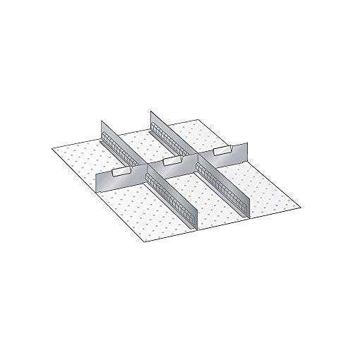 LISTA Trennwände, Fronthöhe 150 mm, 2 Schlitzwände 36E, 3Trennbleche 9E, Schubladennutzgröße BxT 459x612 m m von Lista