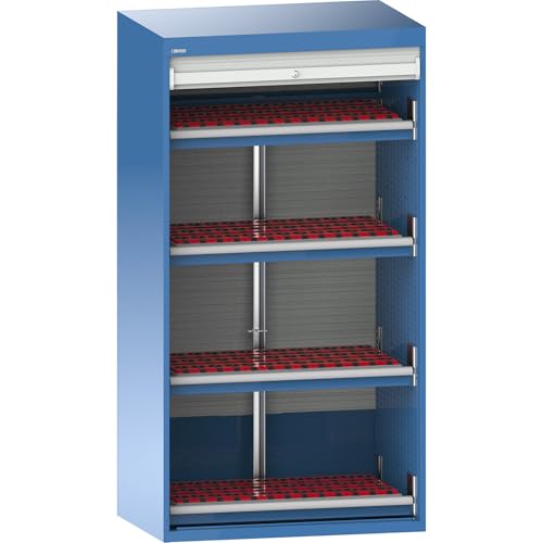 Lista | CNC-Schrank mit Rollladen | 4 Schubladen | 156 Halter ISO-SK 40 | lichtblau RAL 5012 von Lista
