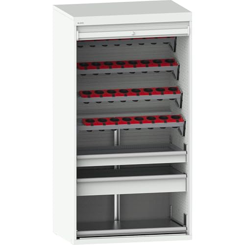Lista | CNC-Schrank mit Rollladen | 7 Ebenen | 32 Halter ISO-SK 50 | lichtgrau RAL 7035 von Lista