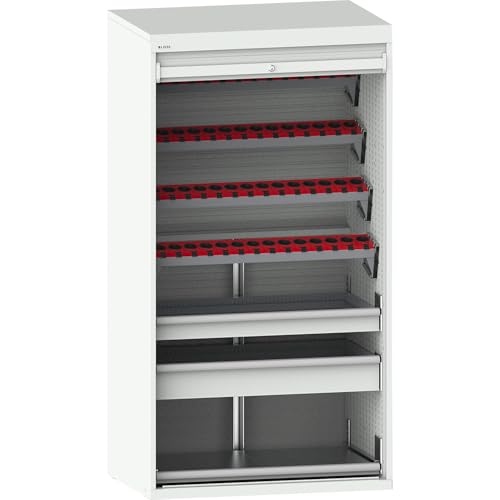 Lista | CNC-Schrank mit Rollladen | 7 Ebenen | 56 Halter ISO-SK 40 | lichtgrau RAL 7035 von Lista
