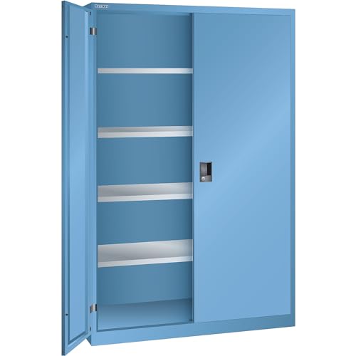 Lista | Flügeltürschrank | Vollblechtüren | HxB 1950 x 1250 mm | Tiefe 400 mm | lichtblau RAL 5012 von Lista